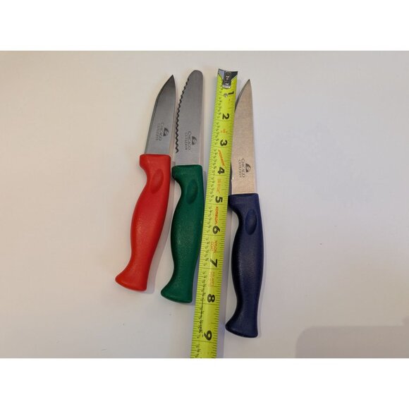 Chicago Cutlery 3-Piece Paring Knife Set With Red Green & Blue New - Picture 5 of 5